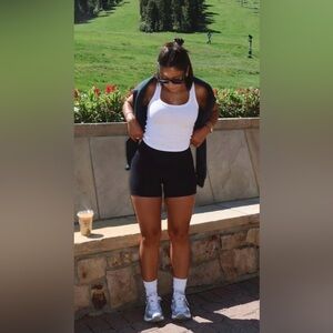 Zara Black High-Rise Bike Shorts